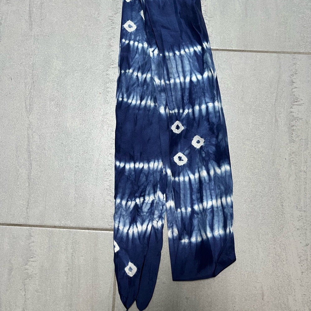 Calypso St. Barth 100% SILK Indigo and White Tie-Dye Dress from the Real Real. - Picture 6 of 7